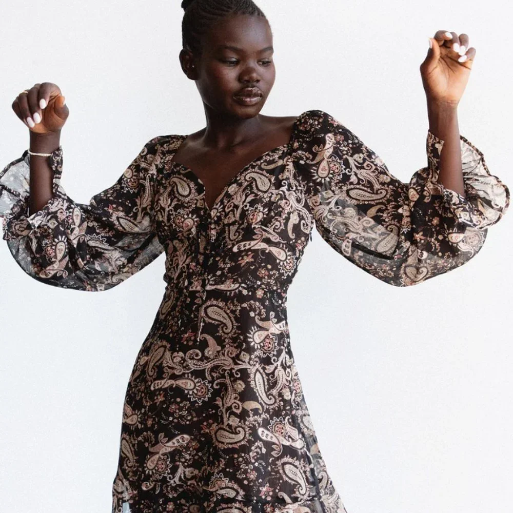 Western Style Ruffled Mini Dress - Picture 4 of 4